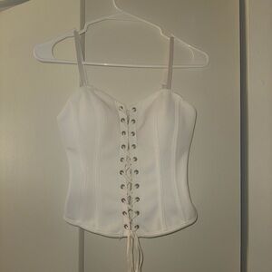 Forever 21 White Lace-Up Camisole